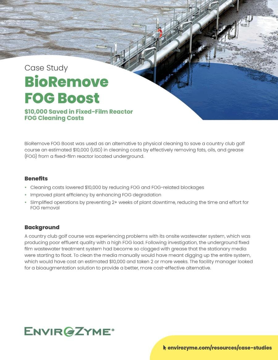 BioRemove FOG Boost Case Study - Treatment Plant 