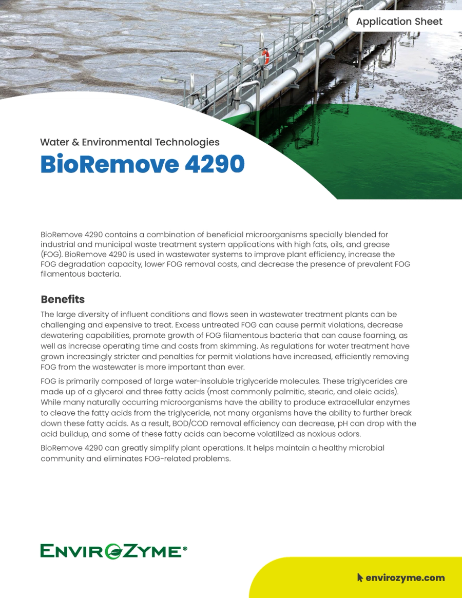 BioRemove 4290 Application Sheet