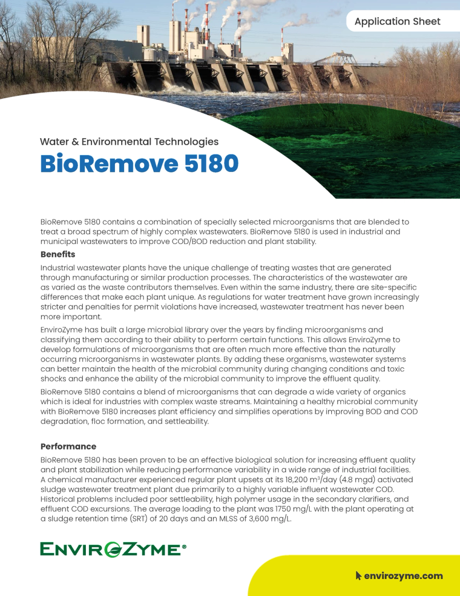 BioRemove 5180 Application Sheet