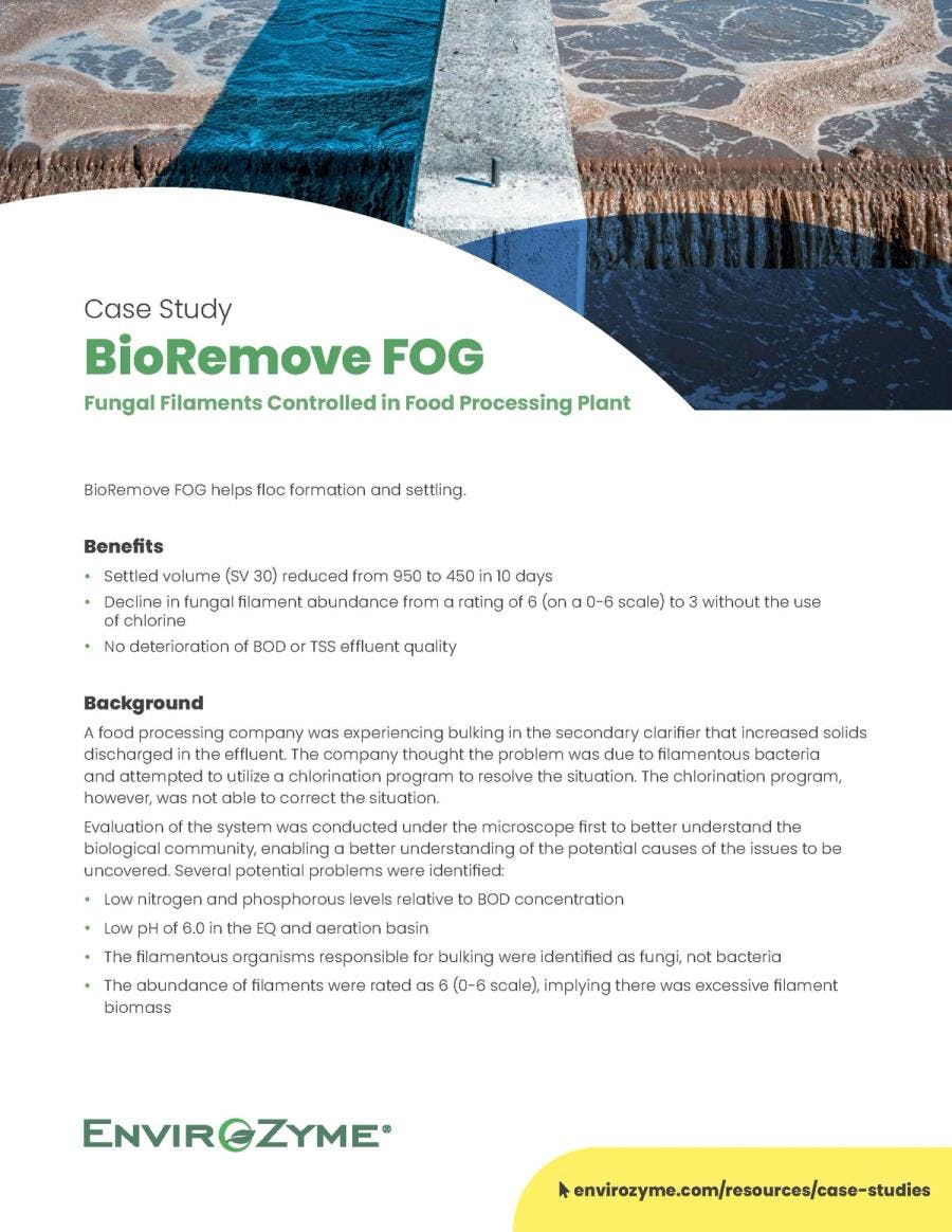 BioRemove FOG Case Study - Food Processing Plant